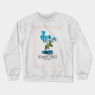 Delamere Forest Cheshire England map Crewneck Sweatshirt